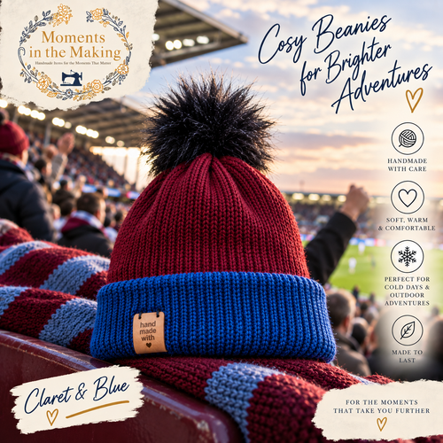 The Adventure Beanie | Handmade Two-Tone Pom Pom Hat